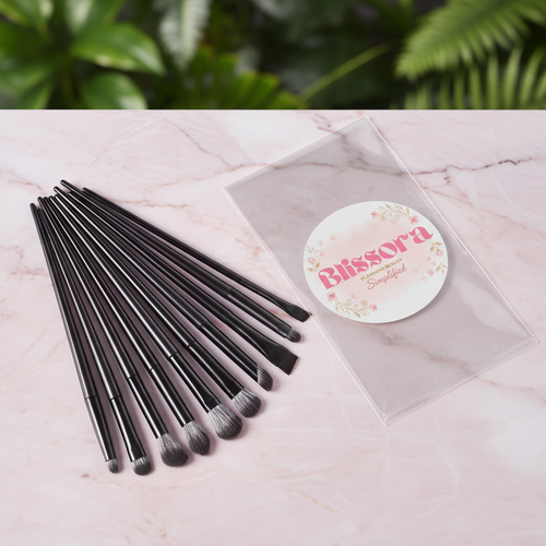 Black Brushes with Clear Plastic Sleeve and Blissora Sticker